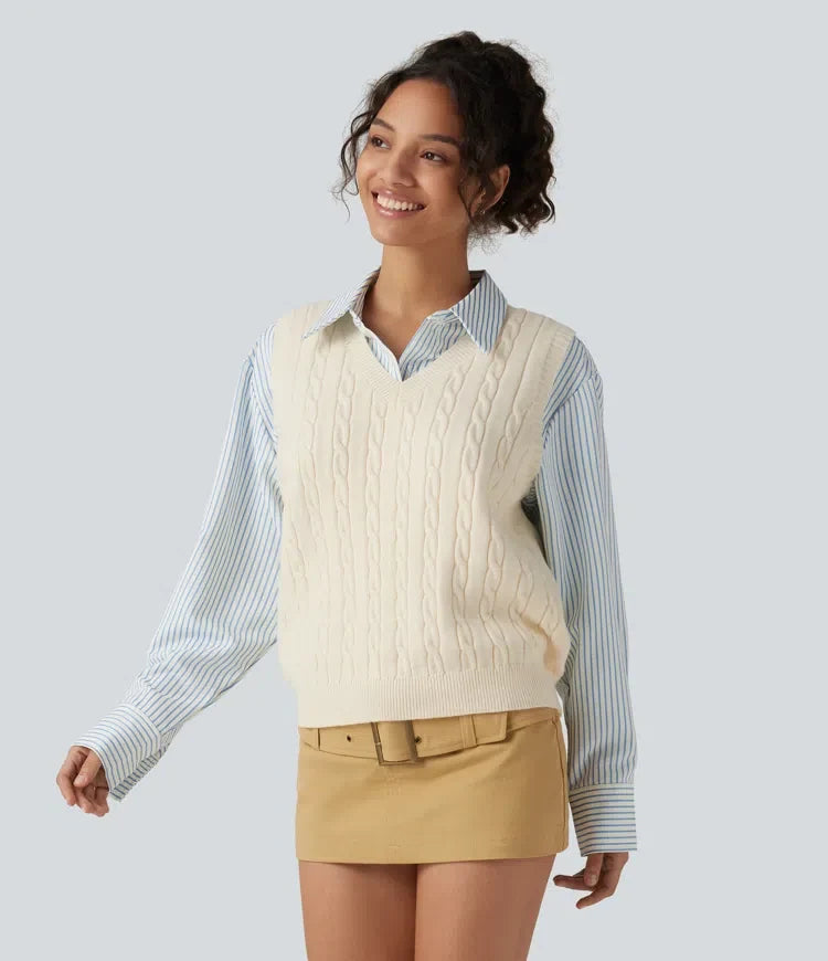 V Neck Casual Sweater Vest
