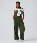 Corduroy Straight Leg Casual Overalls with Pockets