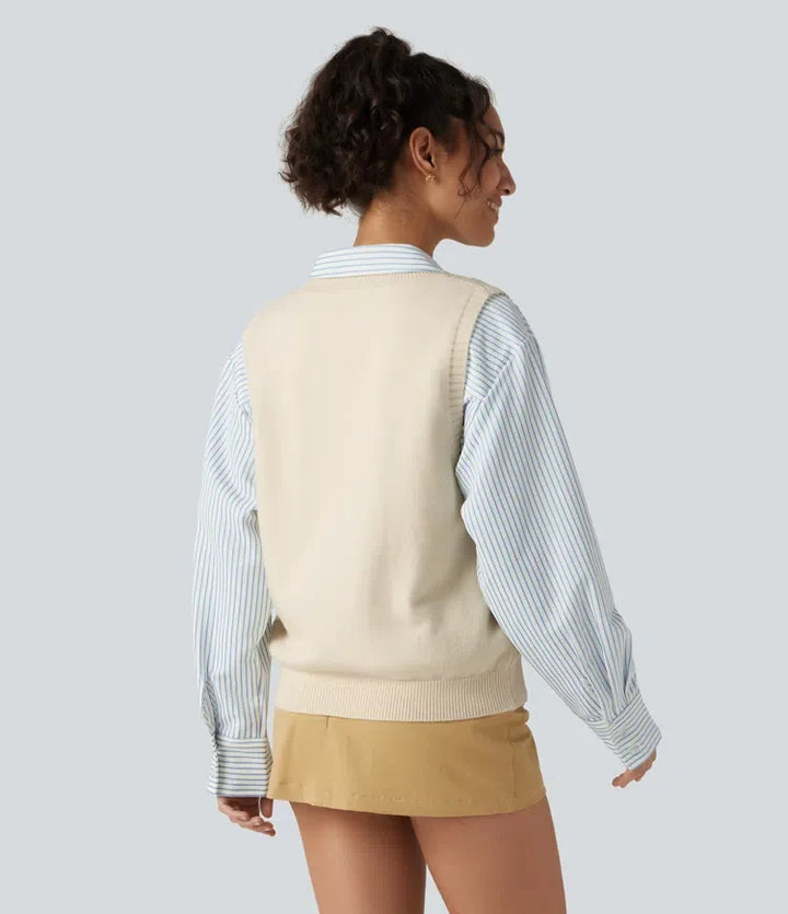 V Neck Casual Sweater Vest