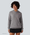Ribbed Hooded Long Sleeve Casual Sweatshirt with Pocket