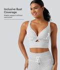 Low Support Non-Removable Pad Push-Up Stripe Yoga Sports Bra
