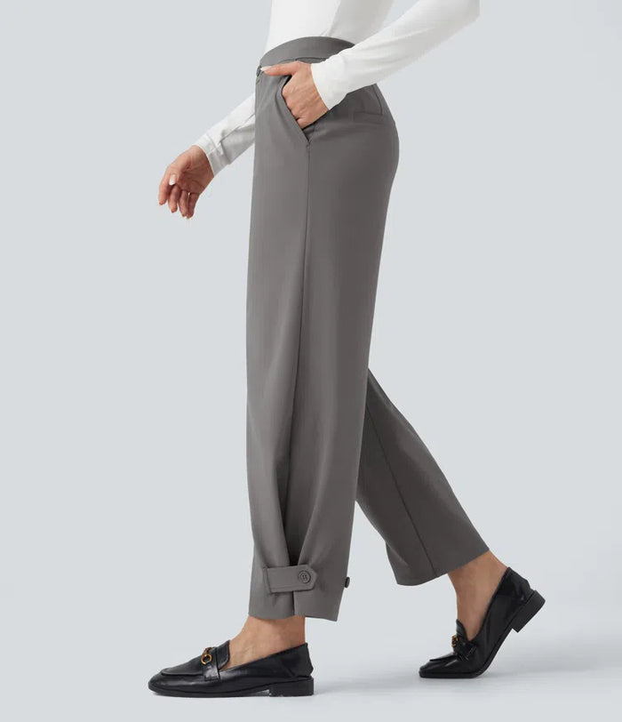 Halara Flex DayStretch Mid Rise Adjustable Pant Width Work Tapered Pants with Pockets