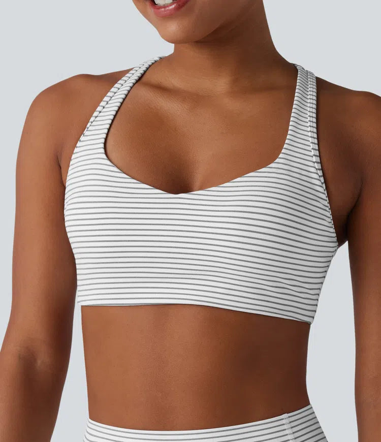 Medium Support Racerback Stripes Training Sports Bra