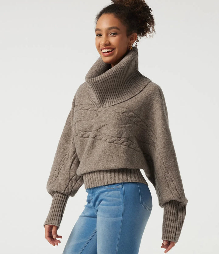 High Neck Long Sleeve Casual Sweater
