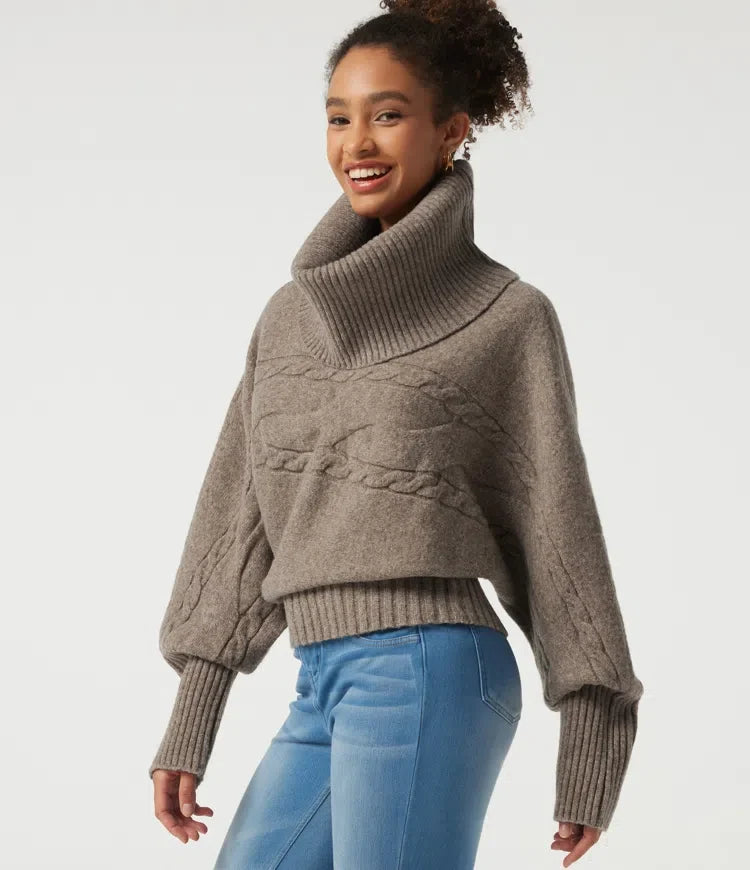 High Neck Long Sleeve Casual Sweater