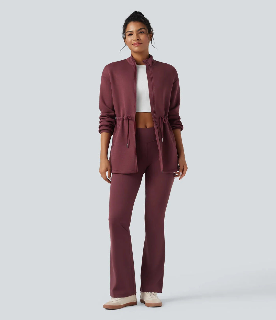 SpacerTek Turtleneck Long Sleeve Drawstring Casual Jacket with Pockets
