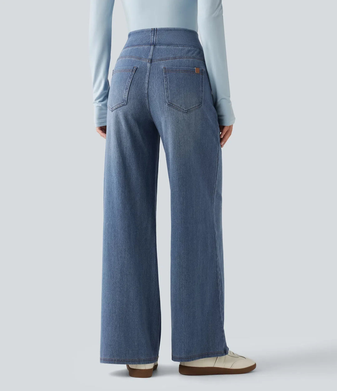 Halara Flex Denim Heat High Waisted Wide Leg Casual Jeans with Pockets