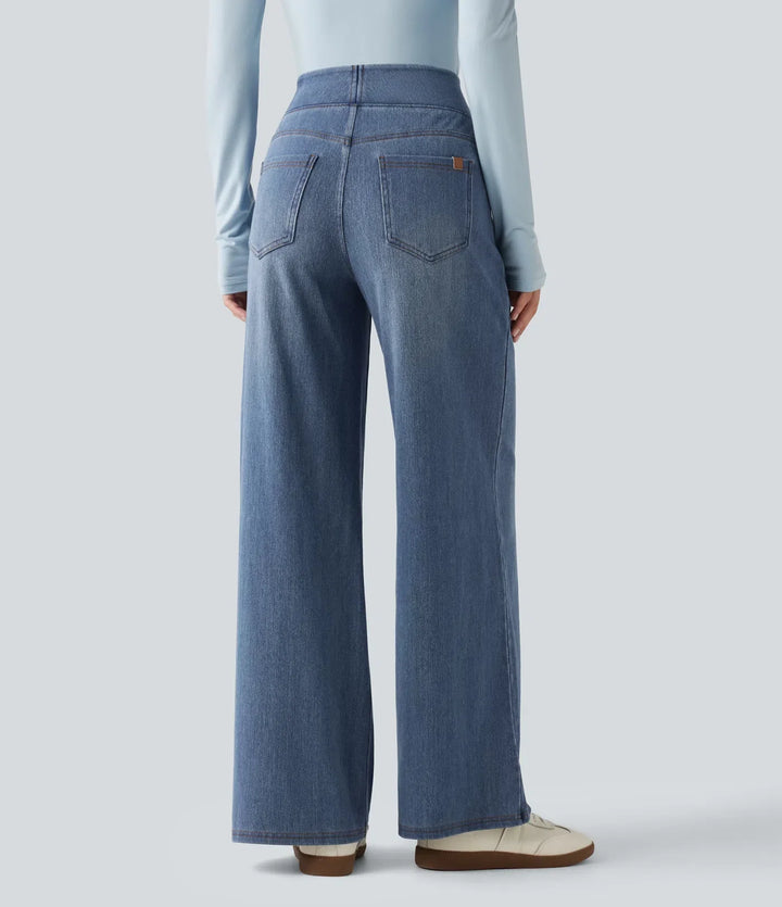 Halara Flex Denim Heat High Waisted Wide Leg Casual Jeans with Pockets