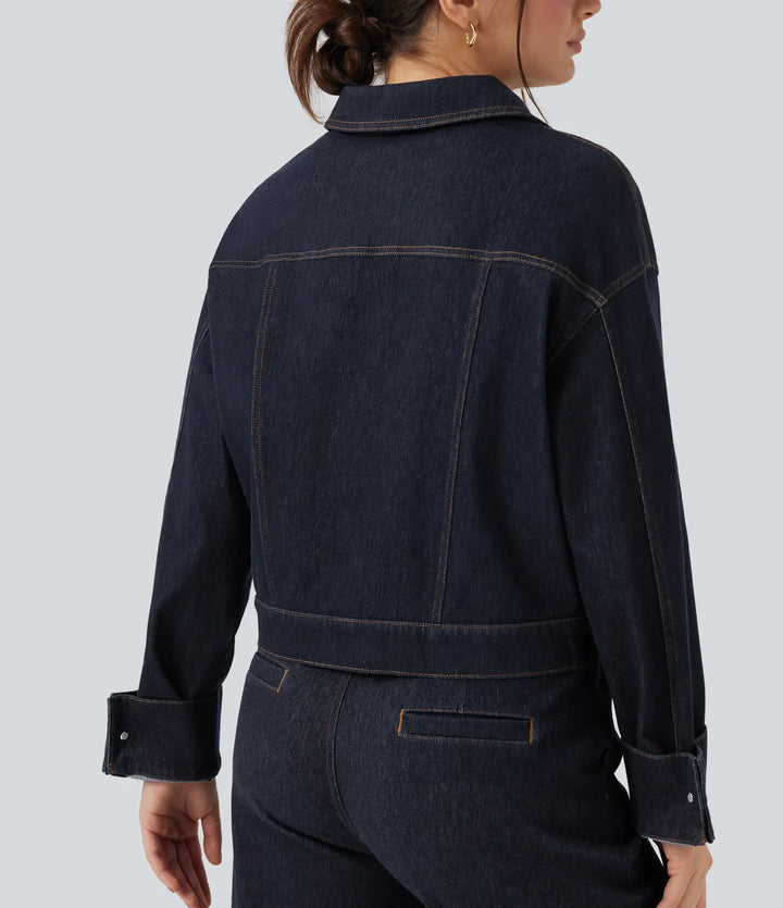 Halara Flex Collar Long Sleeve Denim Casual Jacket