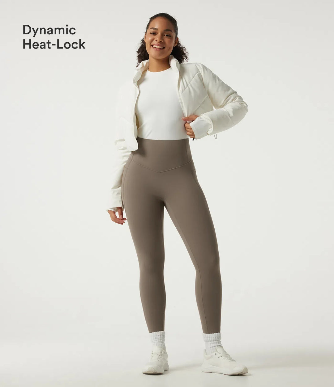 Halara UltraSculpt Heat High Waisted Tummy Control Fleece Yoga Leggings with Pockets