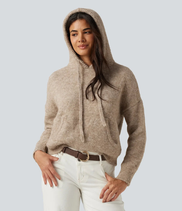 Hooded Long Sleeve Casual Sweater with Pocket