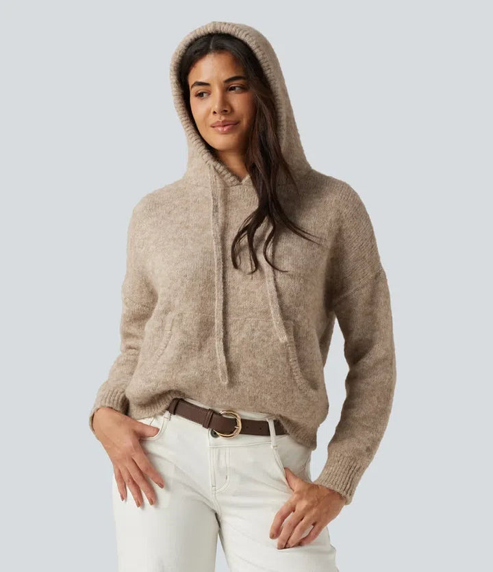 Hooded Long Sleeve Casual Sweater with Pocket