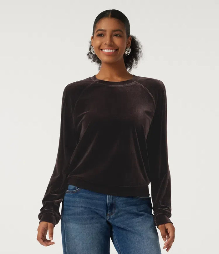 Round Neck Long Sleeve Velvet Casual Sweatshirt