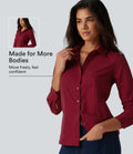 Long Sleeve Curved Hem Work Shirt