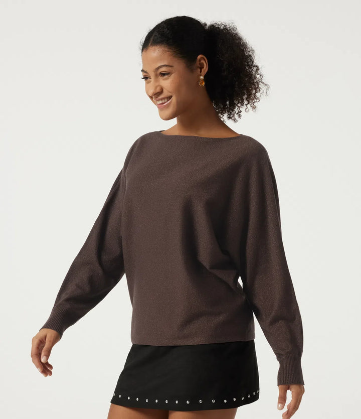 Round Neck Long Sleeve Tie Back Casual Sweater