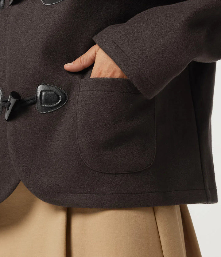 Collared Long Sleeve Casual Coat with Pockets