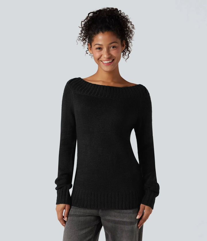 One Shoulder Long Sleeve Casual Sweater