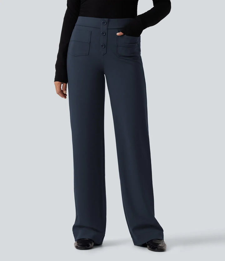 Halara Flex DayStretch Low Rise Straight Leg Work Pants with Pockets