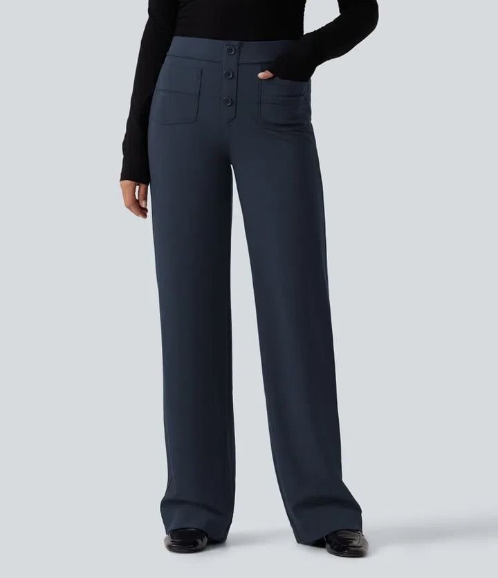 Halara Flex DayStretch Low Rise Straight Leg Work Pants with Pockets