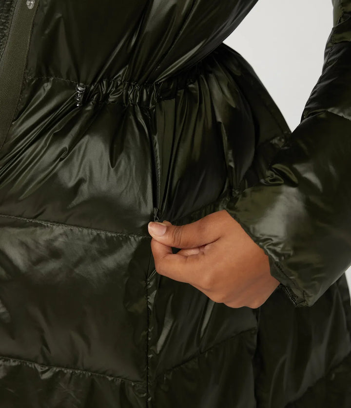 Hooded Long Sleeve Quilted Puffer Work Padded Jacket with Pockets