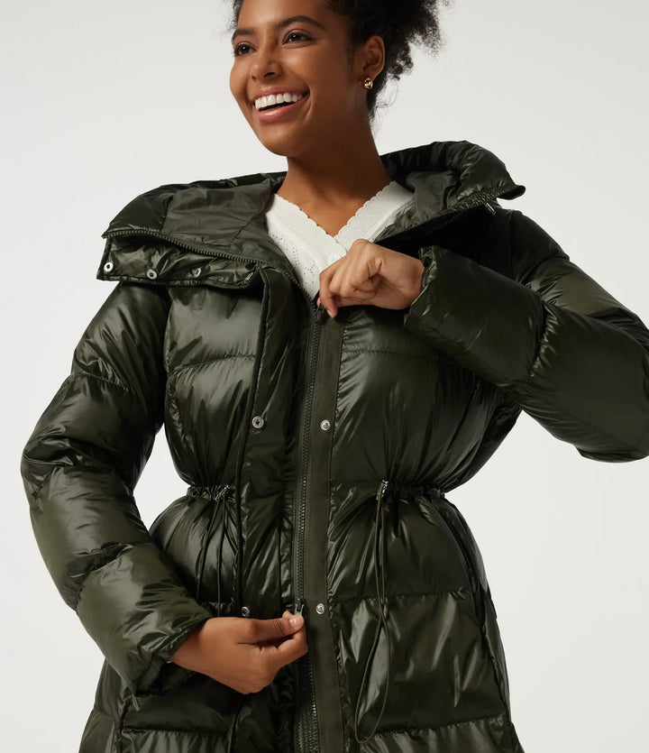 Hooded Long Sleeve Quilted Puffer Work Padded Jacket with Pockets