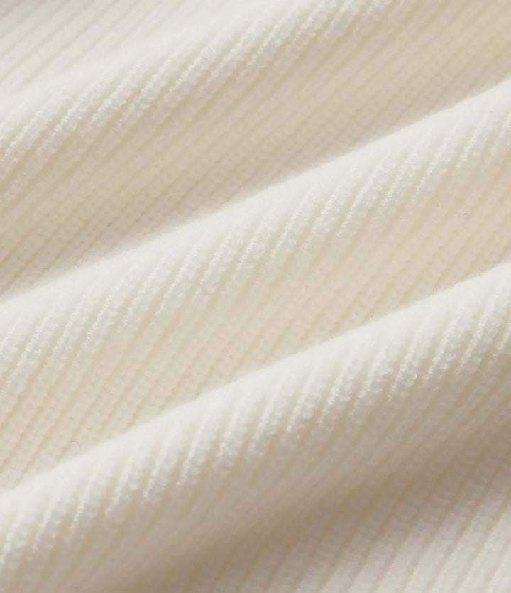 Round Neck Long Sleeve Rolled Hem Work Sweater
