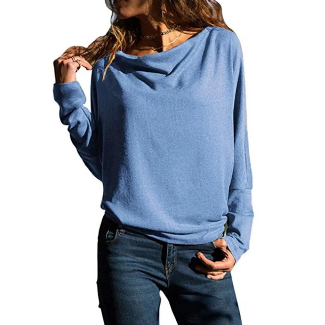 SpacerTek Cowl Neck Long Sleeve Casual Sweatshirt