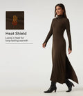 High Neck Long Sleeve Asymmetric Thermal Casual Bodycon Midi Dress