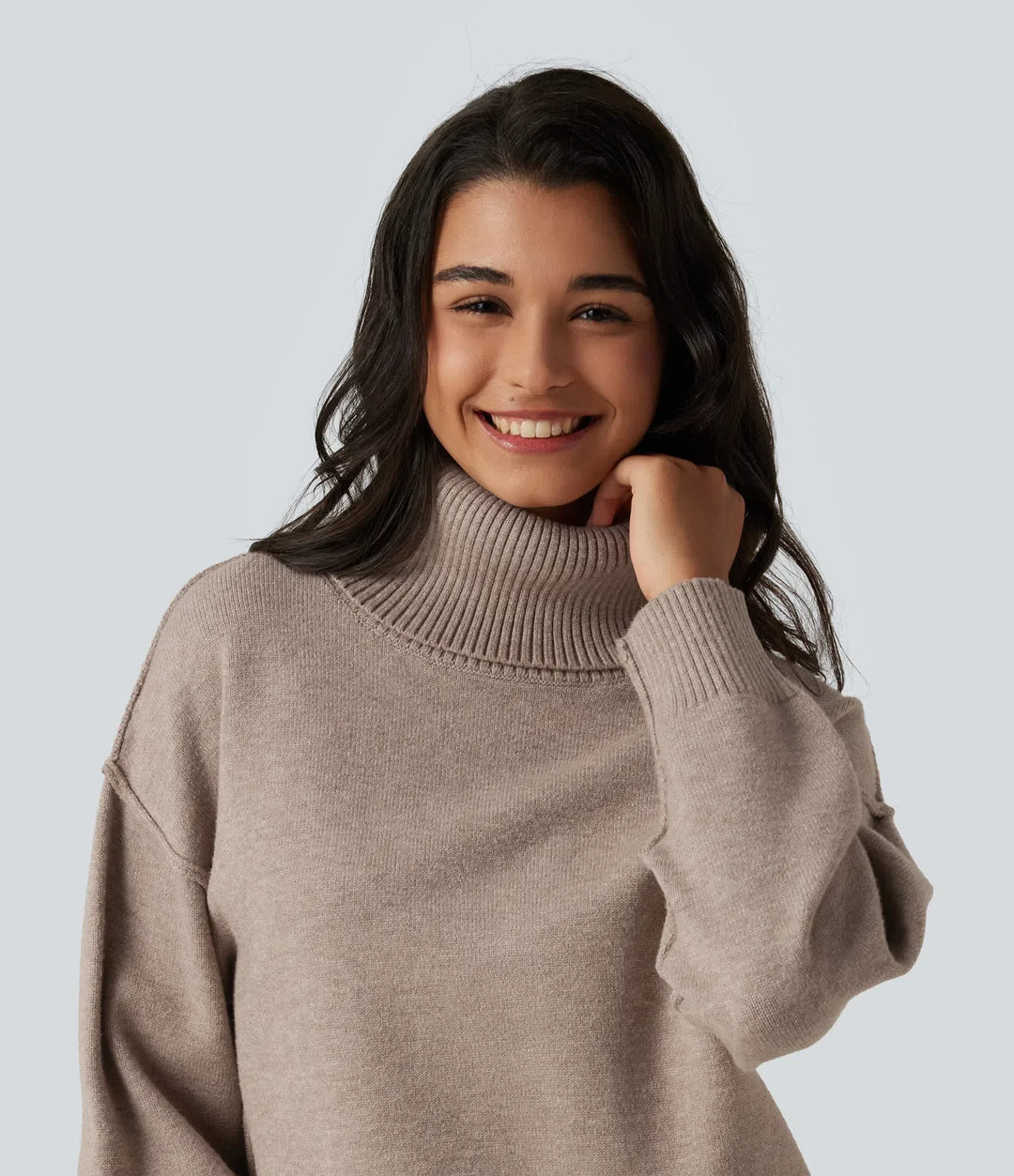 High Neck Long Sleeve Casual Sweater