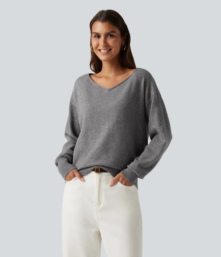 One Shoulder Long Sleeve Work Sweater