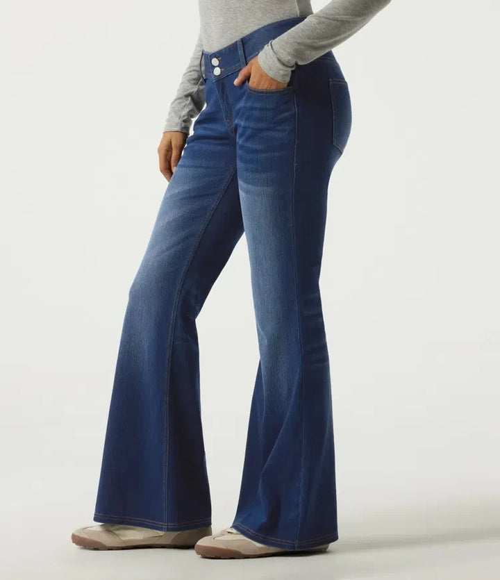 Halara Flex Mid Rise Flare Casual Jeans with Pockets