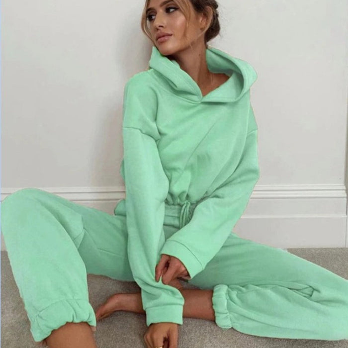 Brooke | Fleece Tracksuit with Cropped Hoodie and Joggers