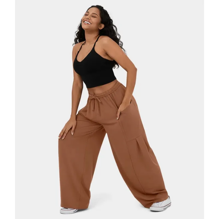 DayStretch High Waisted Barrel Leg Dance Pants with Pockets