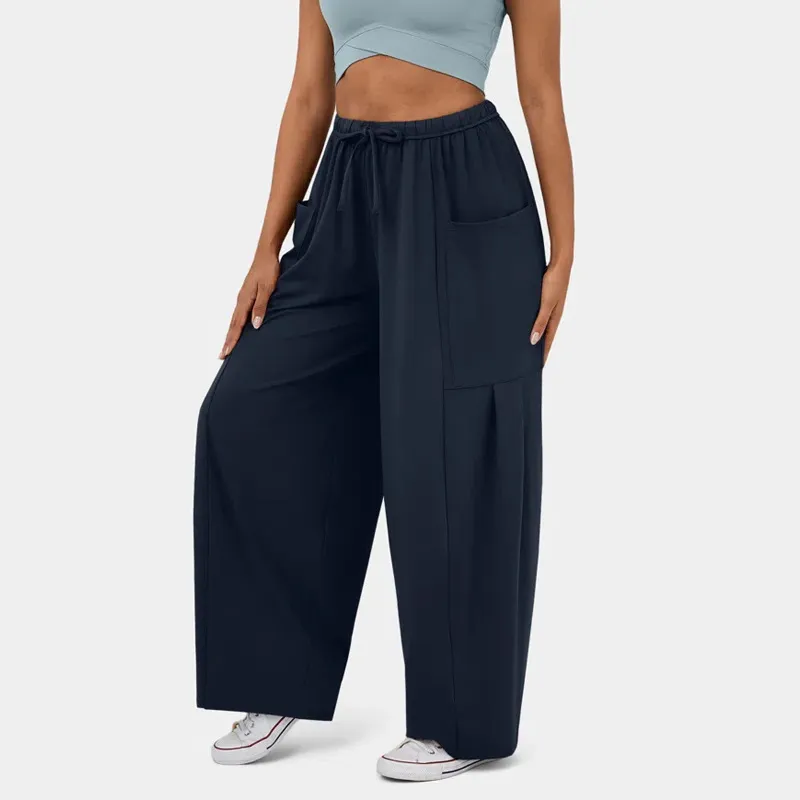 DayStretch High Waisted Barrel Leg Dance Pants with Pockets