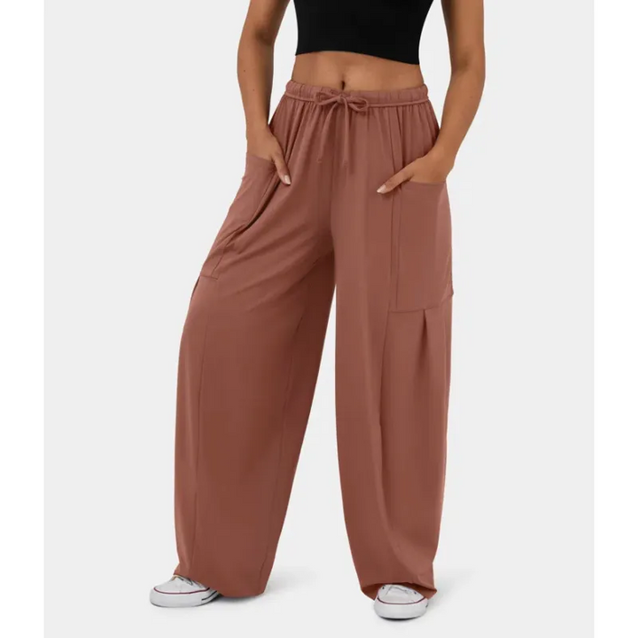 DayStretch High Waisted Barrel Leg Dance Pants with Pockets