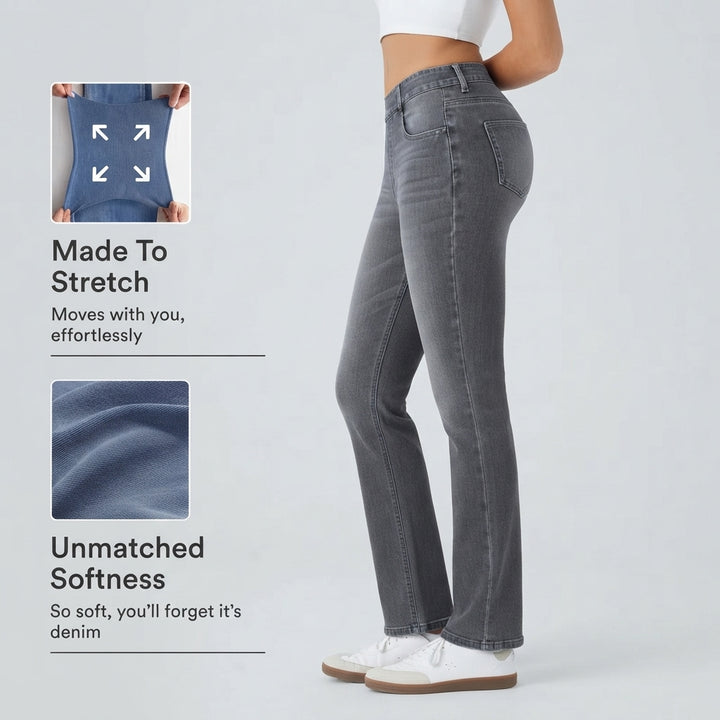 Halara Flex High Waisted Pockets Washed Casual Bootcut Jeans