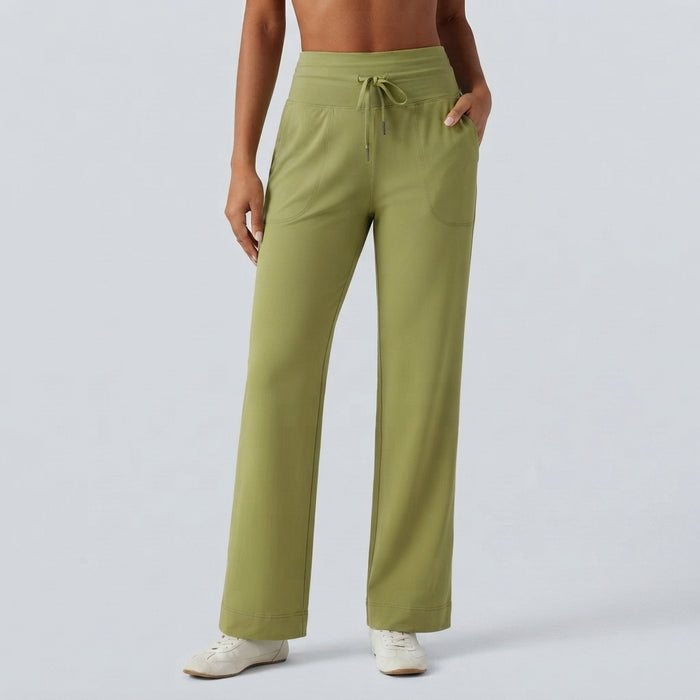 Halara UltraSculpt High Waisted Drawstring Straight Leg Yoga Pants with Pockets
