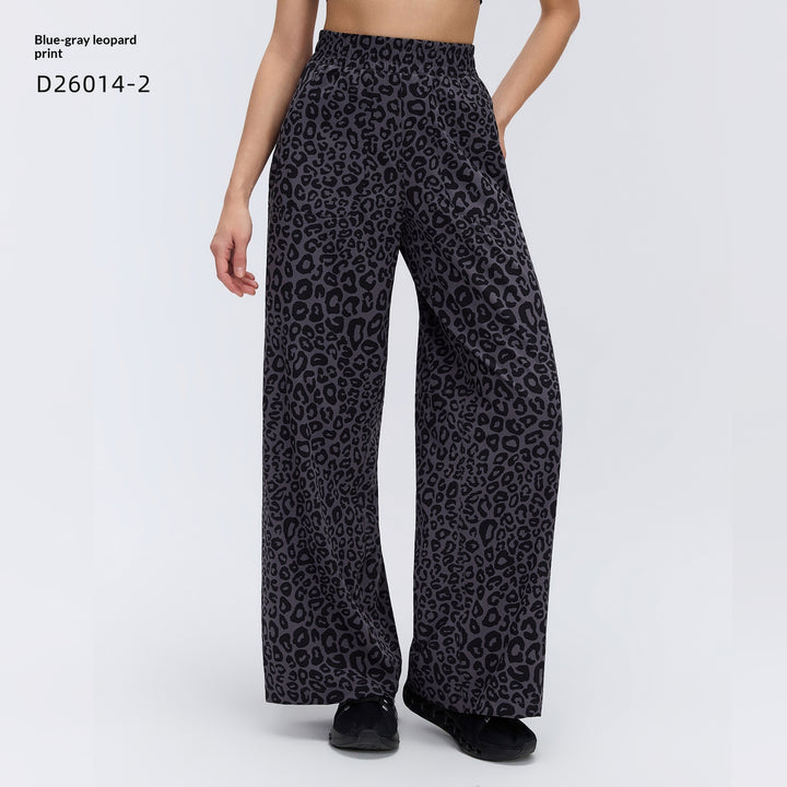 Halara UltraSculpt Leopard Print High Waisted Tummy Control Straight Leg Yoga Pants with Pockets