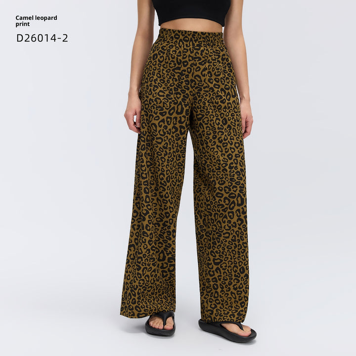 Halara UltraSculpt Leopard Print High Waisted Tummy Control Straight Leg Yoga Pants with Pockets