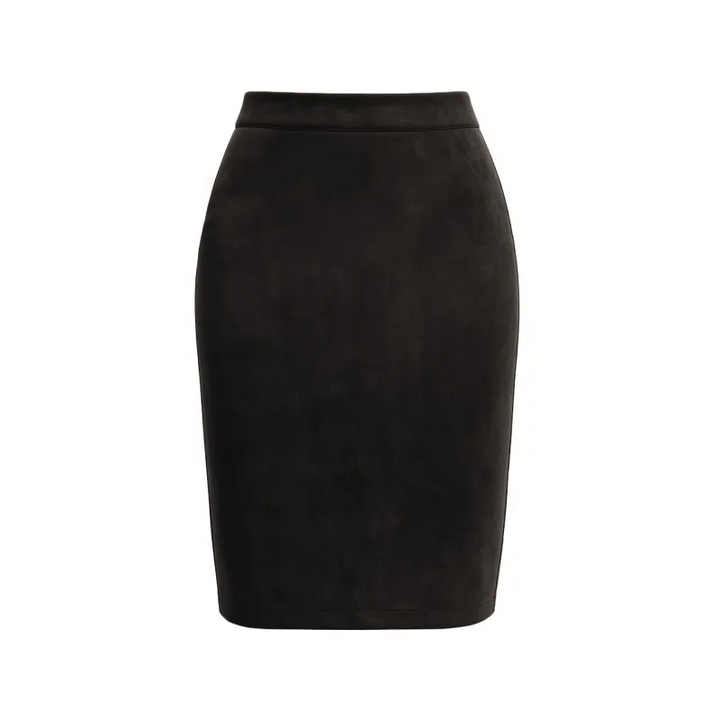 High Waisted Bodycon Suede Mini Party Skirt with Pockets