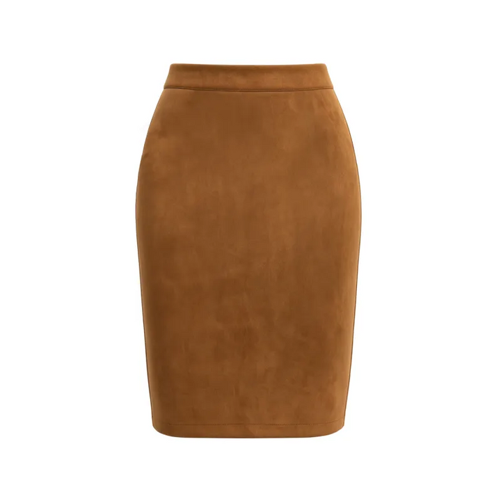 High Waisted Bodycon Suede Mini Party Skirt with Pockets