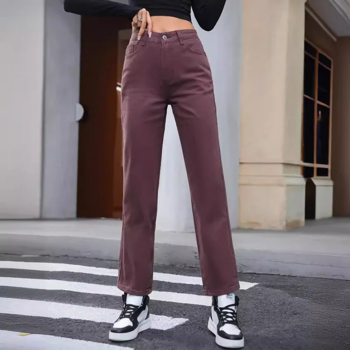 Low Rise Bootcut Colorful Casual Jeans with Pockets