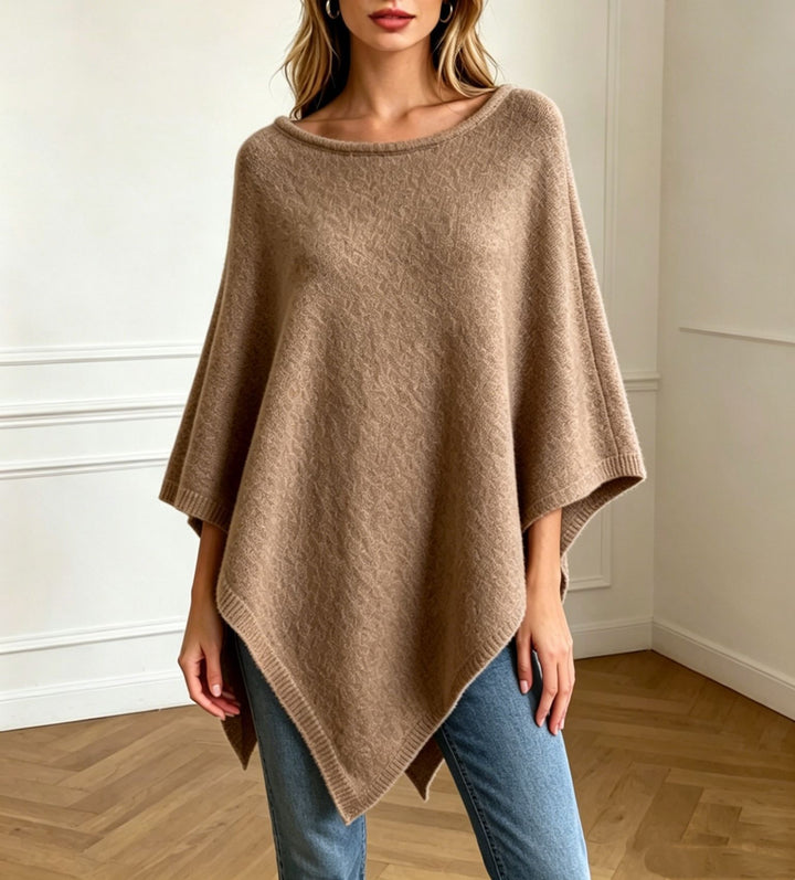 Women’s Round-Neck Knitted Cape Sweater