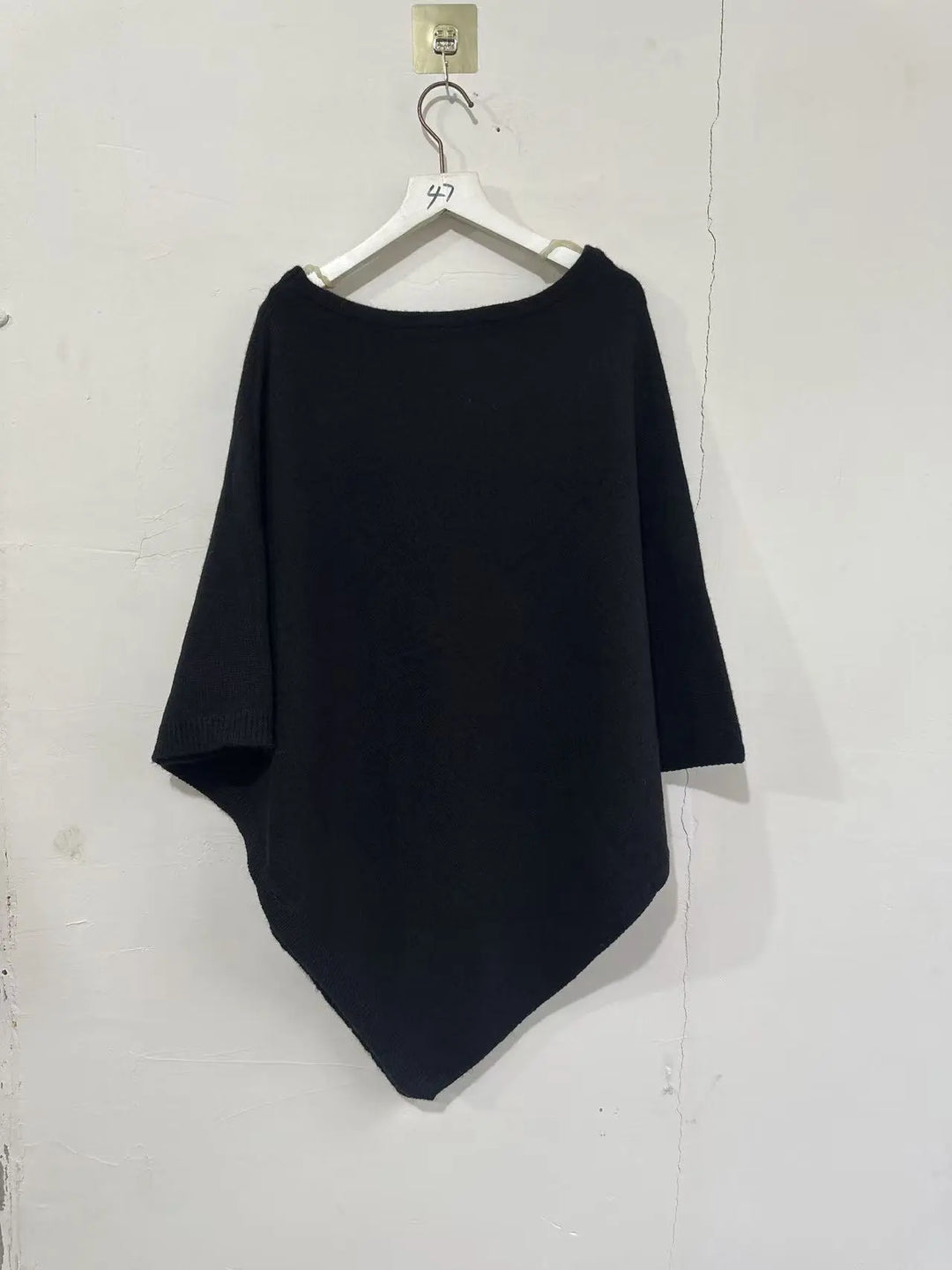Women’s Round-Neck Knitted Cape Sweater