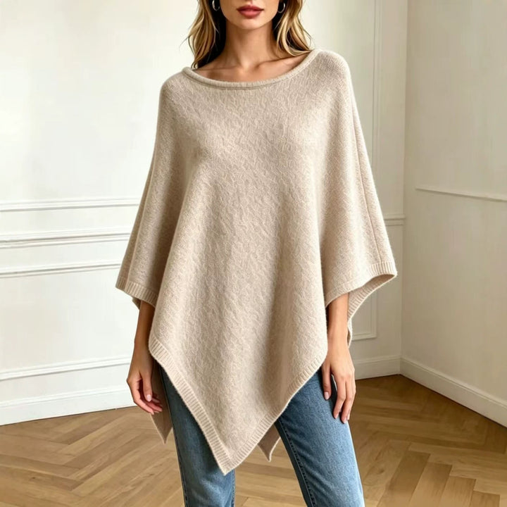 Women’s Round-Neck Knitted Cape Sweater
