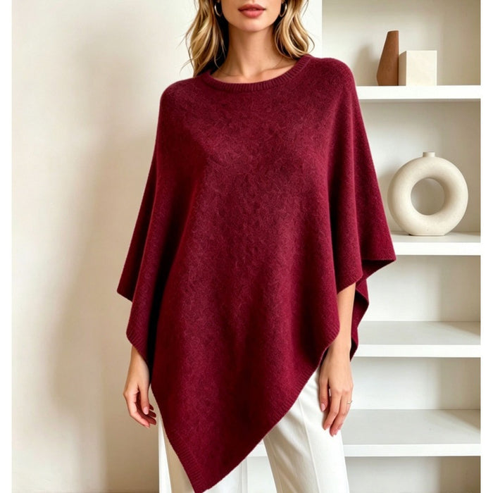 Women’s Round-Neck Knitted Cape Sweater