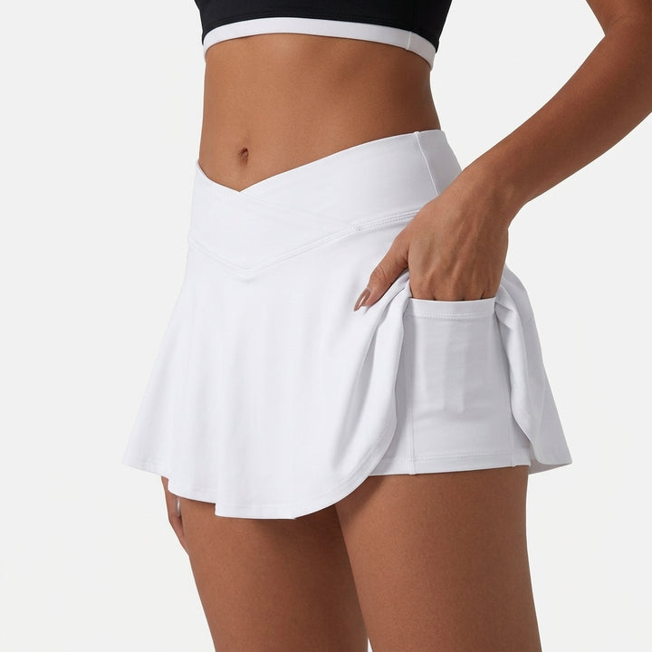 SoftlyZero Airy Low Rise Ruched Drawstring 2-in-1 InstantCool Micro Mini Tennis Skirt with Pockets