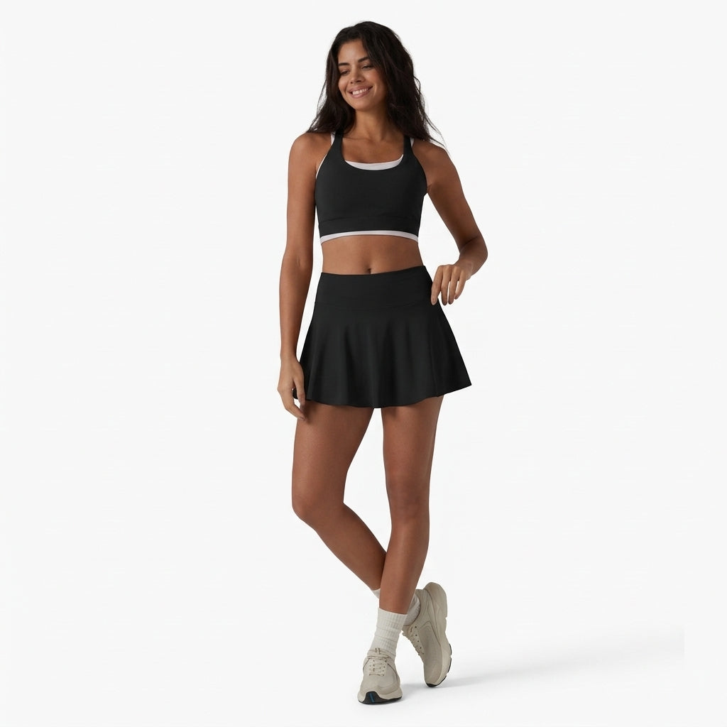 SoftlyZero Airy Low Rise Ruched Drawstring 2-in-1 InstantCool Micro Mini Tennis Skirt with Pockets