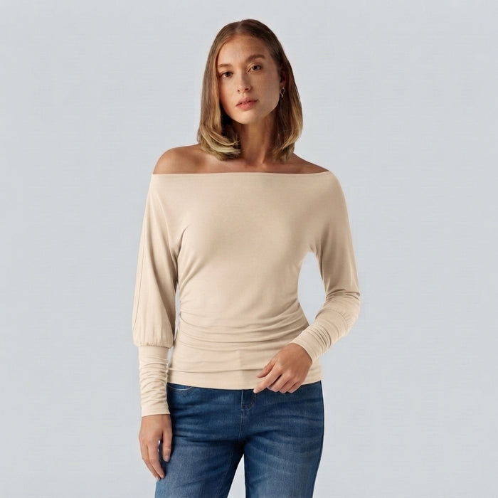 SpacerTek One Shoulder Batwing Long Sleeve Asymmetric Casual Sweatshirts