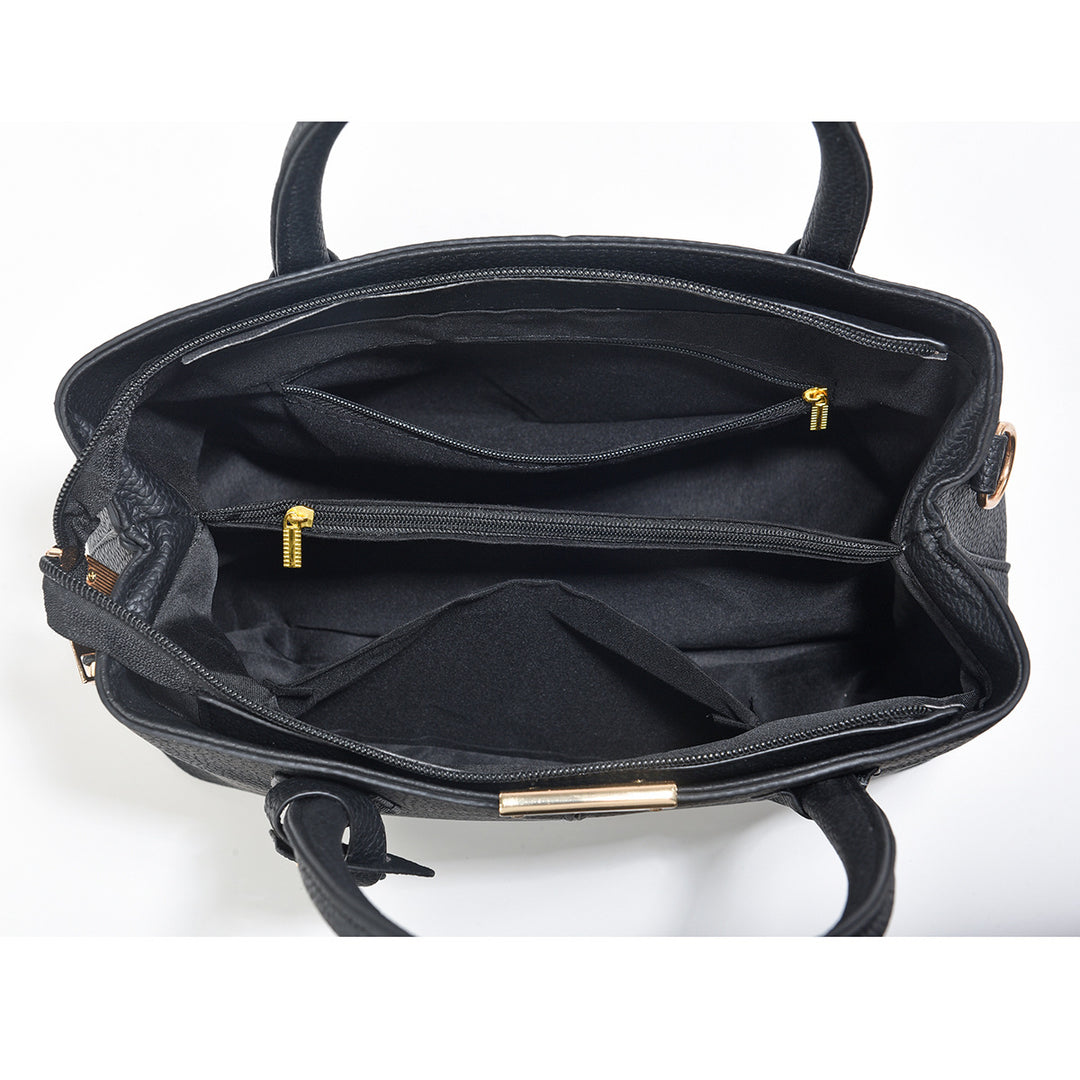 Structured vegan leather tote bag